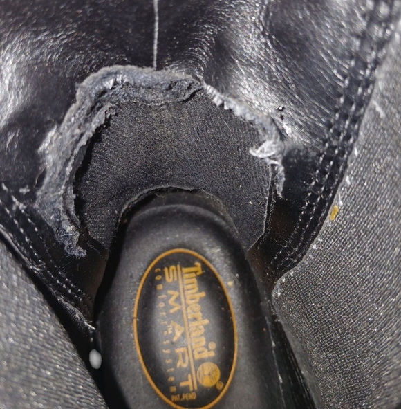 Timberland Black Leather Combat Boots Women's Black Lug Sole Booties Size 7 - Picture 10 of 13